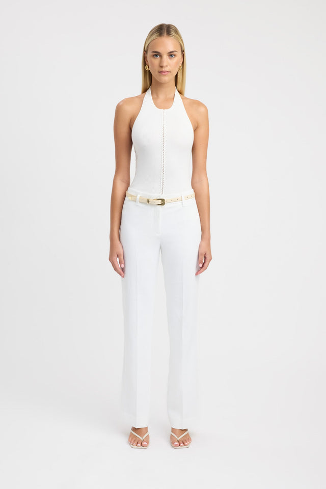 side Ariel Suit Pant Kookai relaxed High-rise white womens-regular-pants 