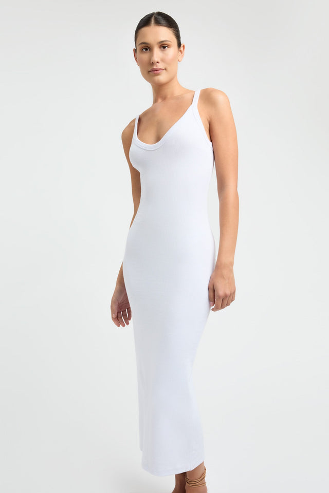 product Dayton Dress Kookai Bodycon Midi Fitted Scoopneck white womens-dresses 