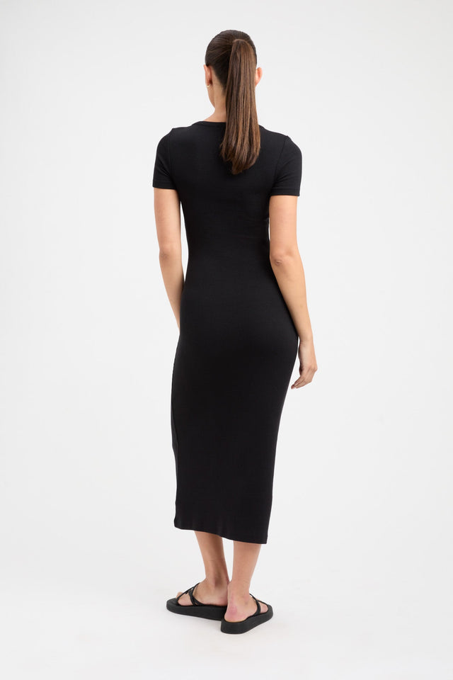 product Morgan Midi Dress Kookai Straight Midi Fitted Scoopneck black womens-dresses 