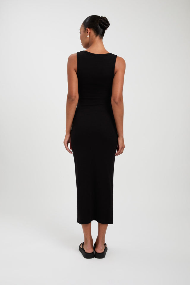 product Trinity Dress Kookai Bodycon Midi Fitted Scoopneck black womens-dresses 