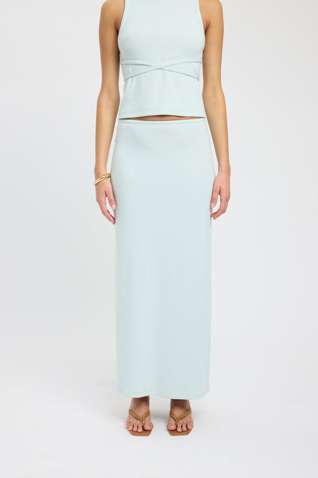 side Billie Skirt Kookai Straight Maxi light blue womens-skirts 