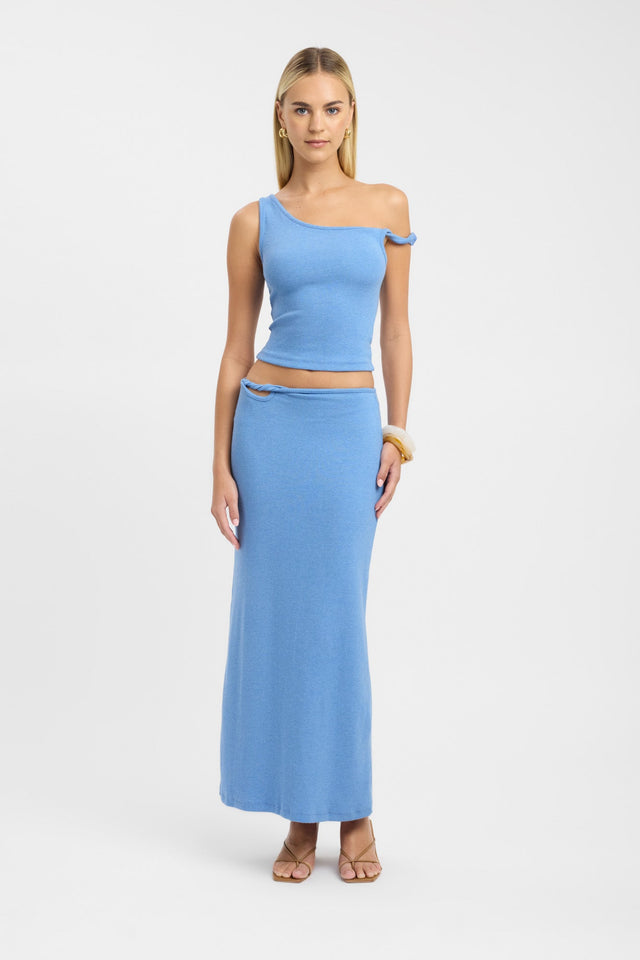 side Finn Skirt Kookai Straight Maxi blue womens-skirts 