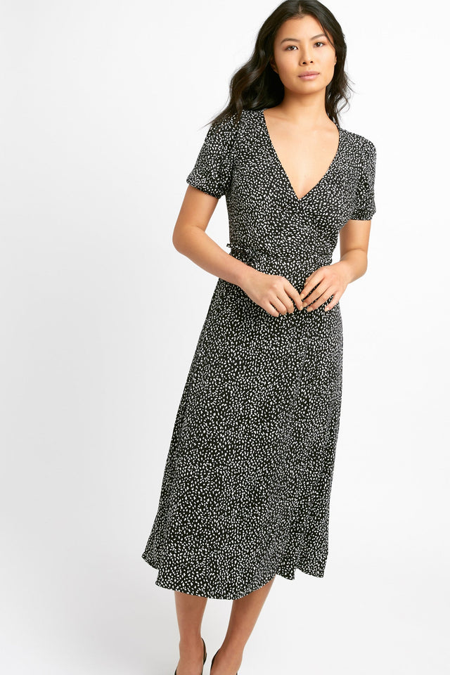 Snow Leopard Wrap Dress