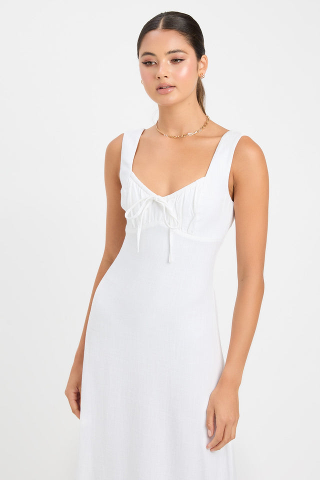 product Dixon Day Dress Kookai Straight Midi Relaxed Squareneck white womens-dresses 