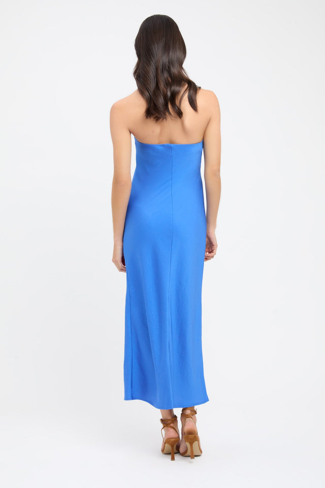 front Milan Ivy Slip Dress Kookai Aline Midi Relaxed Straight blue womens-dresses 