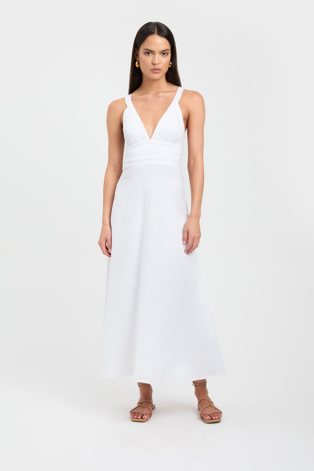 product Tahiti Vee Dress Kookai Fit-and-flare Maxi Relaxed Plungeneck white womens-dresses 