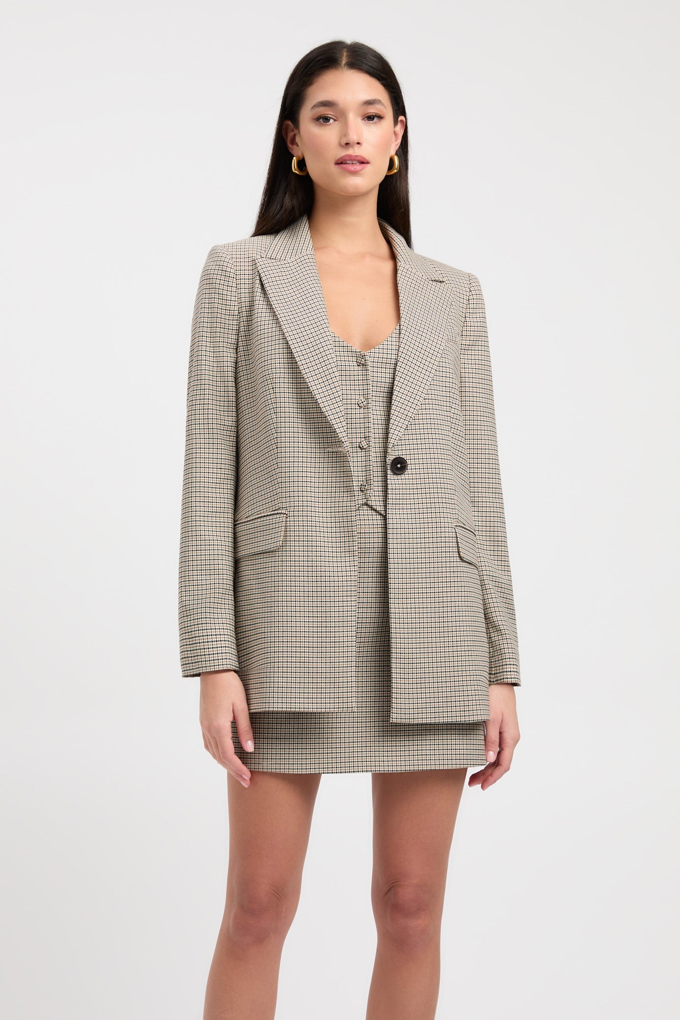 Checked on sale boyfriend blazer