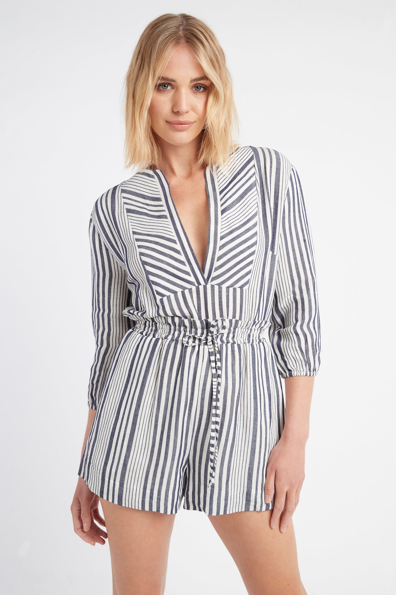 Black and white striped playsuit online