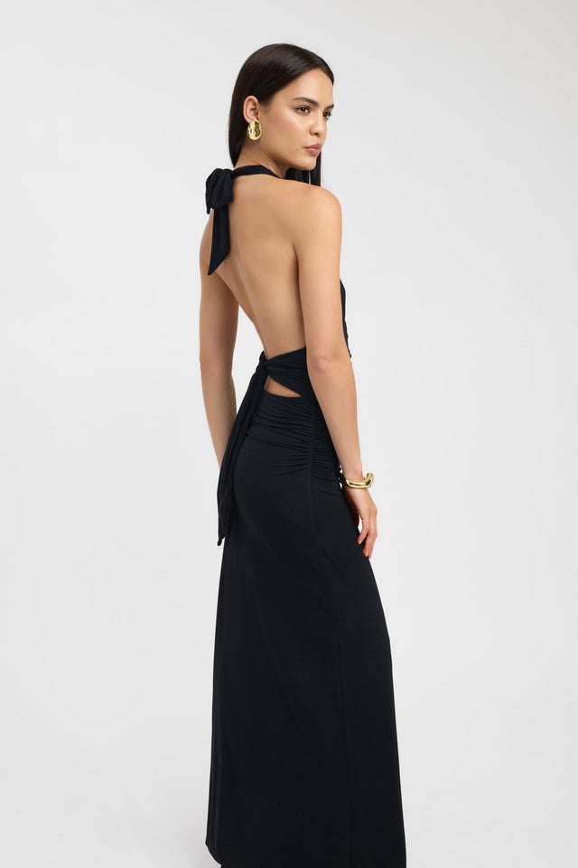 back Leni Maxi Dress Kookai Bodycon Maxi Fitted Plungeneck black womens-dresses 