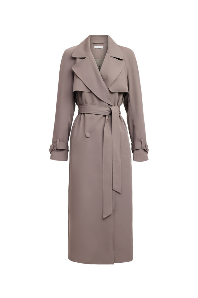 Lars Core Trench Kookai Long sleeve Trench-coat Full length grey womens-coats-and-jackets 