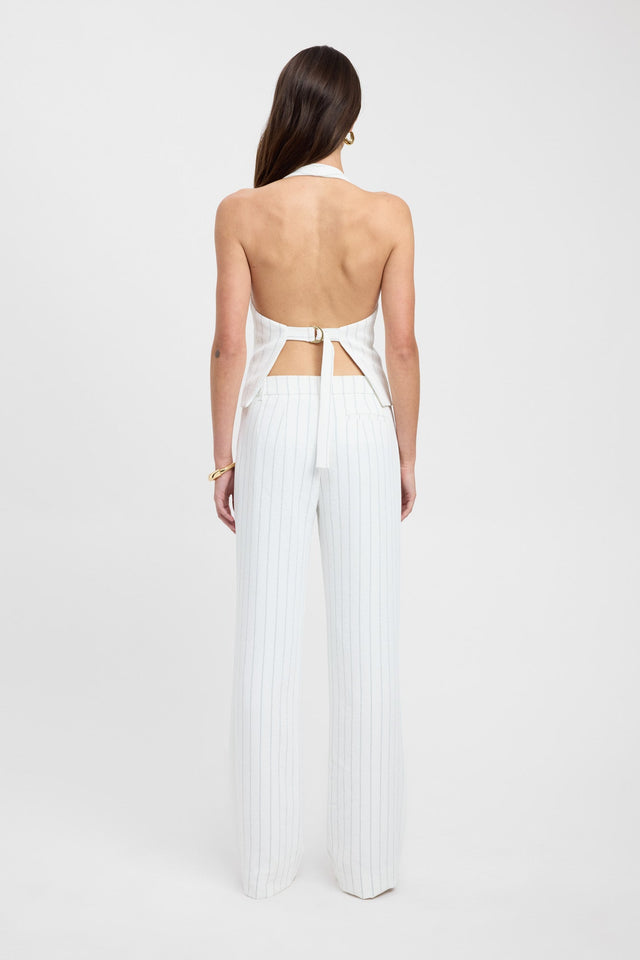 product Oyster Pinstripe Pant Kookai Wide-leg Mid-rise white womens-regular-pants 