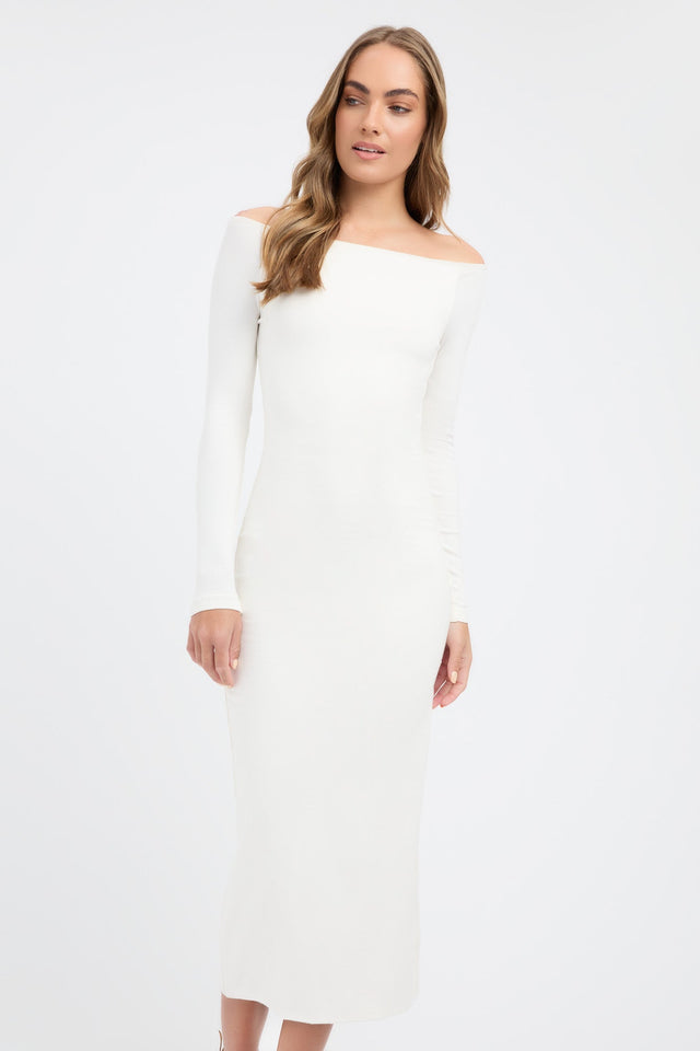 product Ellie Midi Dress Kookai Bodycon Midi Fitted Straight white womens-dresses 