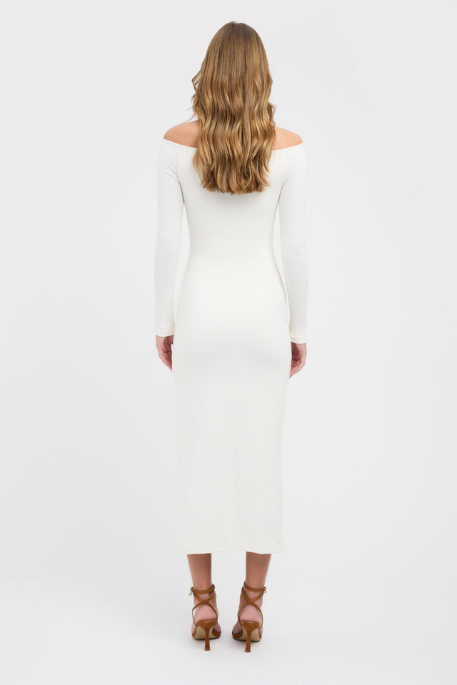 front Ellie Midi Dress Kookai Bodycon Midi Fitted Straight white womens-dresses 