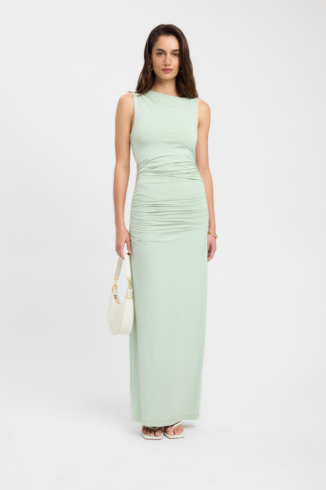 product Alannah Maxi Dress Kookai Bodycon Maxi Fitted Asymmetry light green womens-dresses 