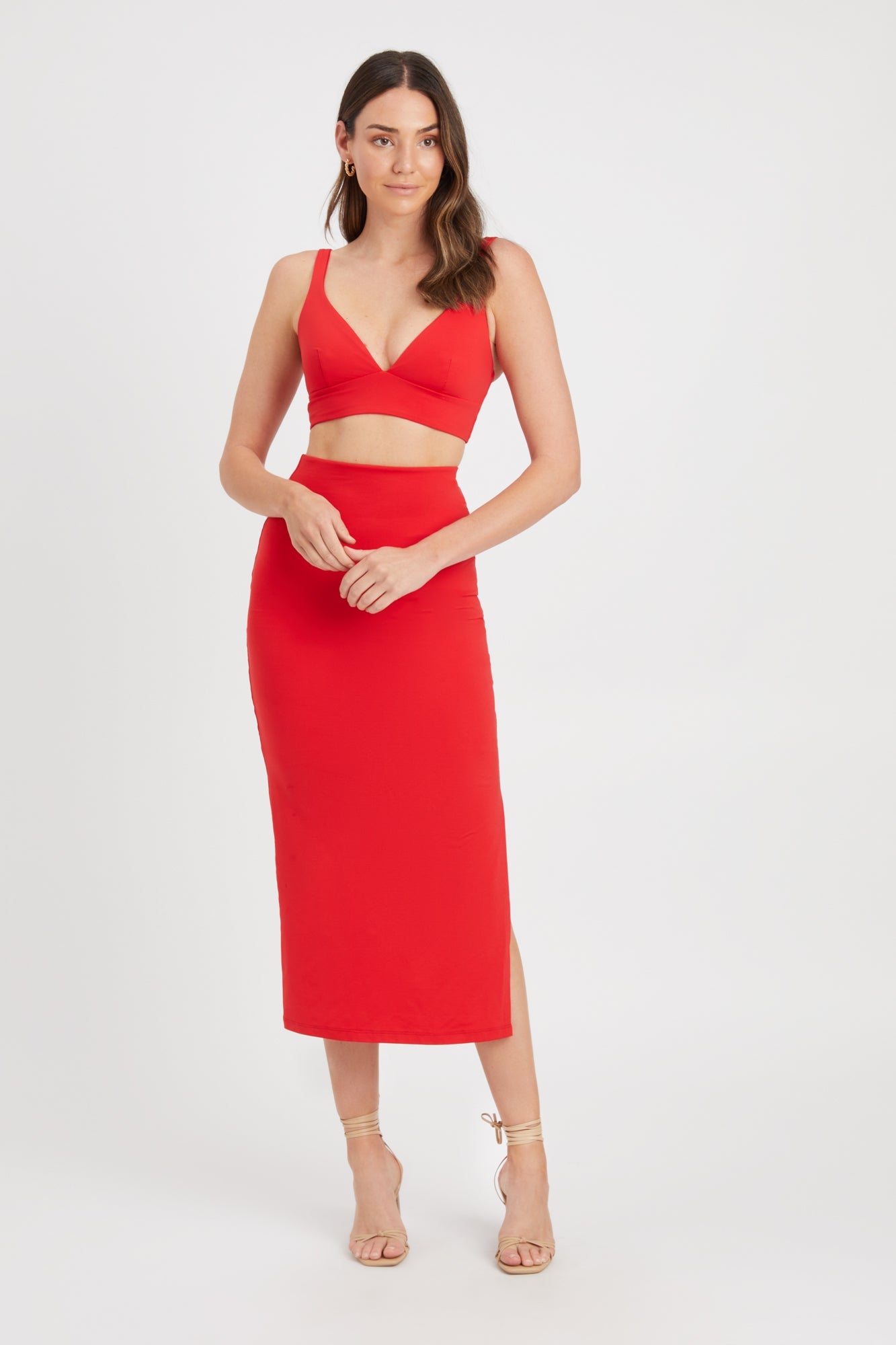 Long red skirt nz best sale