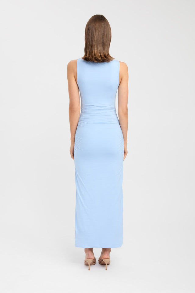 product Estelle Midi Dress Kookai Bodycon Maxi Fitted Roundneck blue womens-dresses 