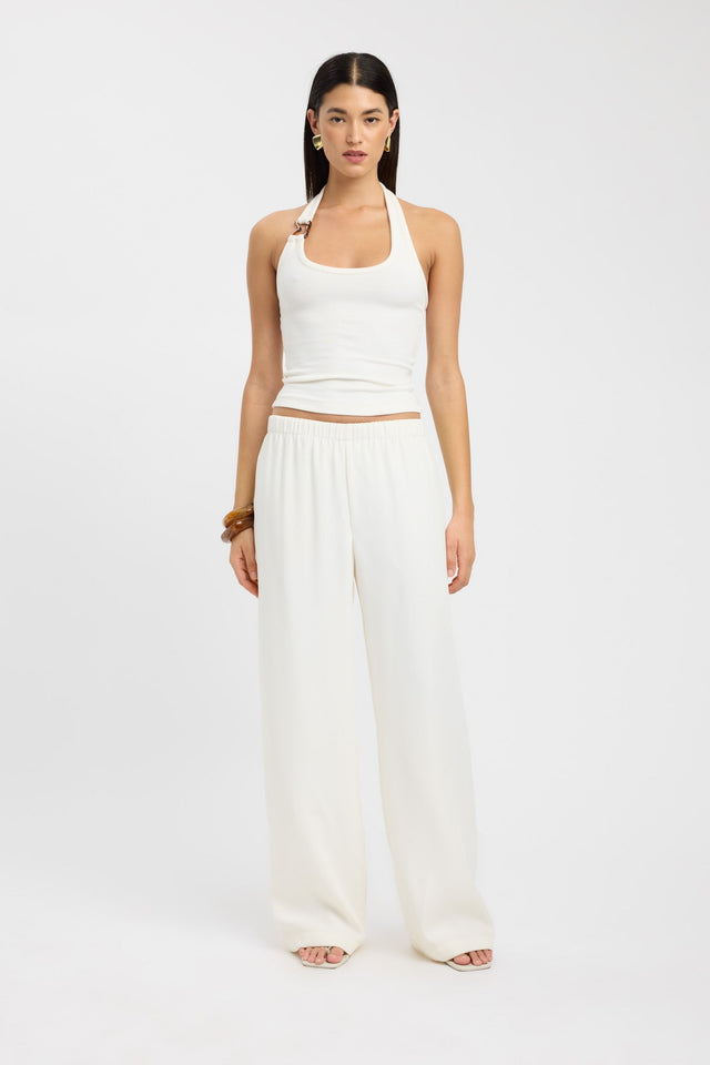 front Maria Elastic Pant Kookai Wide-leg High-rise white womens-regular-pants 