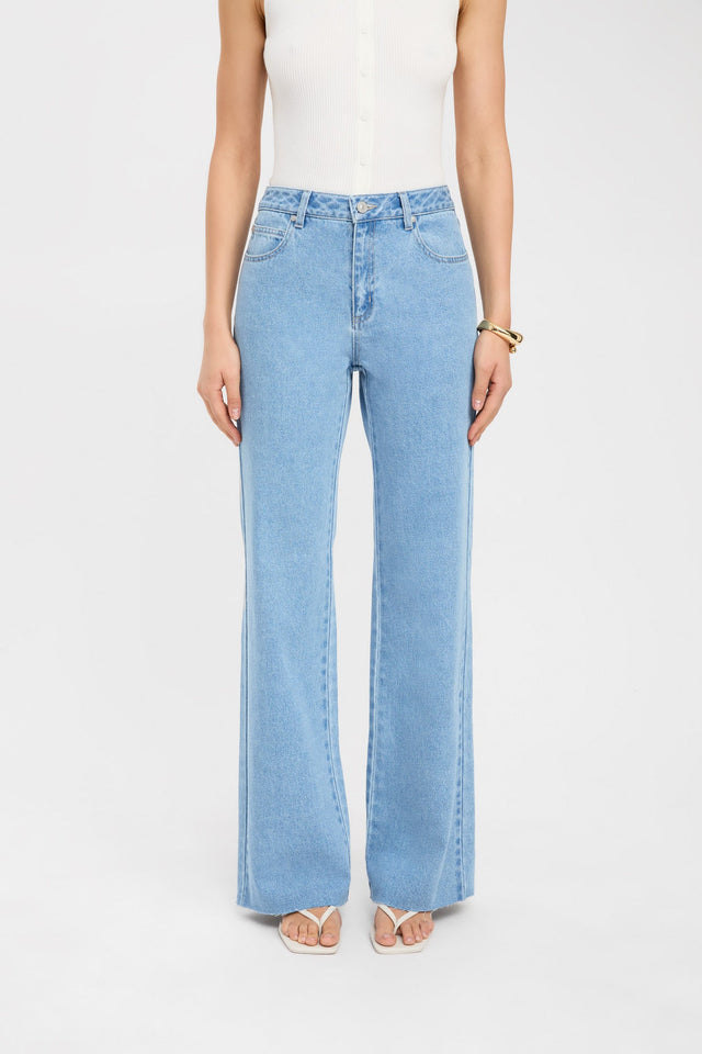 product Ezra Jean Kookai High-rise Frayed Light blue womens-jeans 